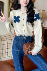 Long Sleeve Floral Embroidered Cardigan Sweater